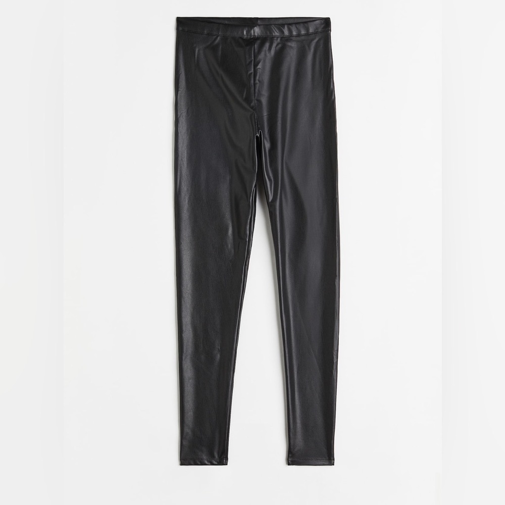 NWOT H&M Kid's Black Shimmer Girl's Leggings US 7
